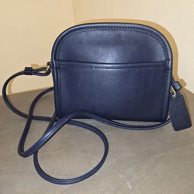 Vintage COACH 9017 Abbie Navy Blue Small Leather Crossbody Bag Purse (1998) - Image 1 of 4