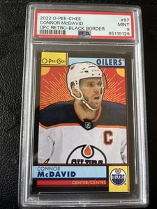 2022-23 UD O-Pee-Chee Black Border #/100 Connor McDavid #97 Oilers Pop 4 PSA 9 - Picture 1 of 2