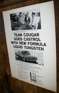 1967 Mercury Cougar car med-mag Castrol ad- Trans Am- Dan Gurney team - Picture 1 of 1