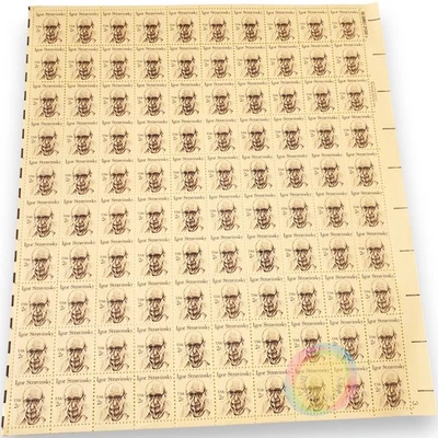 Скотт 1845 Игорь Стравинский 2 цента марка полный лист 100 новом NH 1982 США - Изображение 1 из 4