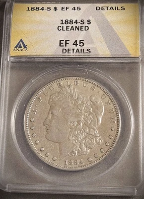 1884-S MORGAN DOLLAR** ANACS EF-45 DETAILS ** (7412) - Image 1 of 2