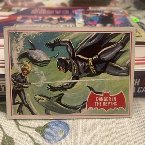 1966 Topps Batman Red Bat # 14A Danger in the Depths (VG/EX) - Picture 1 of 2