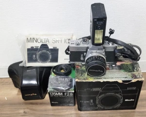 Minolta SRT101 Camera -Minolta MC Rokkor PF f1.7 with Lens, Flash & More Vintage - Picture 1 of 12
