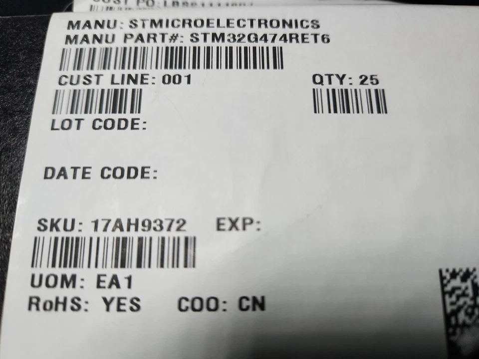 STM32G474RET6 ARM Cortex M4 RISC 512KB Flash 64-Pin LQFP - Image 1 of 1