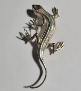 Sterling Silver 925 14 Grams Lizard Gecko Brooch Lapel Pin Mexico w Gift Box - Picture 1 of 10