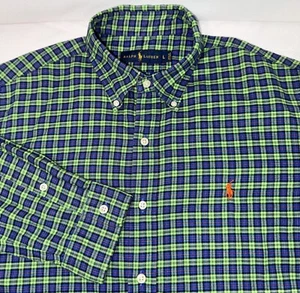 Ralph Lauren Langarm Button Down Herren L blau grün kariert - Bild 1 von 6