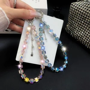Sparkle Crystal Bead Pendant Anti-lost Phone Charm Keychain - Photo 1 sur 14