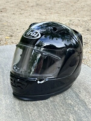 Arai Defiant Gloss Black Metallic Street Motorcycle Helmet Size XXS 6-3/8” - Image 1 of 4