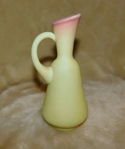 Small Fenton Burmese Ewer Vase or Pitcher 6 1/2 inches tall - Picture 1 of 11