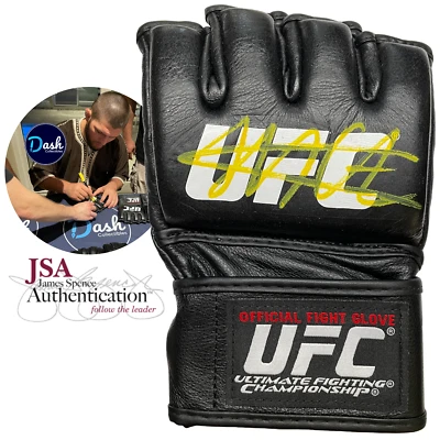 DASH COLLECTIBLES Khabib Nurmagomedov Signed Authentic UFC Official Fight Glove JSA COA Proof GOLD