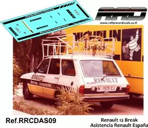 DECAL/CALCA 1/43; Renault 12 Asistencia Renault Fasa España - Imagen 1 de 2