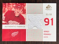 SERGEI FEDOROV 2002-03 SP Game Used Authentic Fabrics Gold /99 RED WINGS