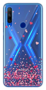 Coque en silicone imprimée compatible Huawei Honor 9X Confettis de Coeurs Rose - Picture 1 of 3