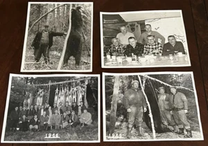 Vintage Snapshots Men Deer Bear Hunting Camp Black White Photos 8x10 Photographs - Picture 1 of 9