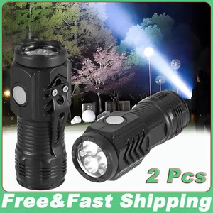 2X Mini Linterna Táctica LED Super Brillante USB Lámpara Recargable 5 Modos Luz - Imagen 1 de 10