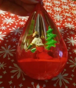 Vintage Red Jewelbrite Teardrop Plastic Diorama Christmas Ornament Wiseman Camel - Picture 1 of 7