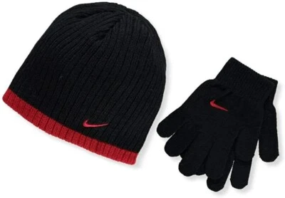 Nike Boys Black & Red Hat with Gloves One Size Youth NEW - Image 1 of 2
