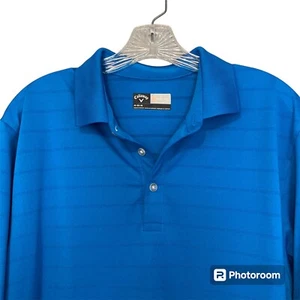 Callaway Opti Dry Golf Polo Short Sleeve Logo Callaway Hogan Blue Men's size M - Picture 1 of 10