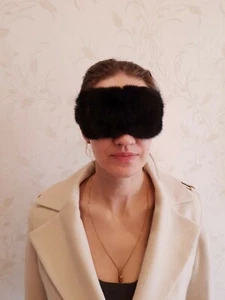 Plush fur sleep mask, Eye mask, Fur Sleeping Eye Mask, Luxury eye sleep mask - Picture 1 of 11