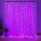 300 Led Purple Curtain Lights, 9.8ftx6.6ft Connectable 8 Lighting Twinkle Modes 
