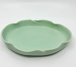 Ciotola ceramica California schiuma di mare verde pastello ovale vintage #230 - Foto 1 di 11