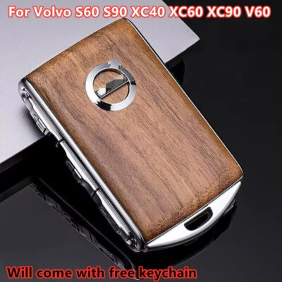 Wooden Key Remote Control Case Fob Shell for Volvo S60 S90 XC40 XC60 XC90 V60 — 第 1/4 张图片