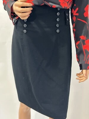 cynthia steffe skirt High Waist  Black Size 8 pinseal style 100% wool - Image 1 of 4