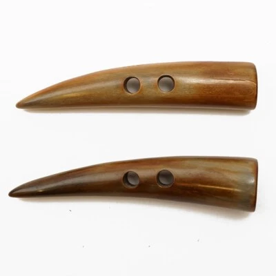 93mm (3-5/8") Natural Horn Toggle Button, 2-pcs, MAY-HB-70b555 - Image 1 of 2