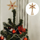 Wrought Iron Snowflake Tree Top Star Light up Topper Rattan