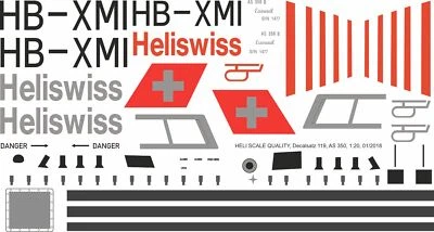 Decal 119 H125 / AS 350 Ecureuil Heliswiss HB-XMI - Bild 1 von 2