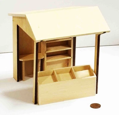 Dolls House Market Stall Wooden 4 Piece Flat Pack Kit 1:12 Scale A34 tumdee - Image 1 of 4