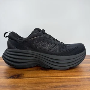 Hoka One One Bondi 8 Womens Sz 6B Running Shoes Triple Black Athletic Trainers - Picture 1 of 12
