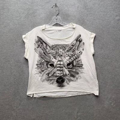 Allsaints Women Shirt S White Graphic Native Coyote Navajo Tee Crew Neck - Image 1 of 4
