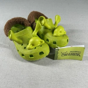 Shrek Crocs Children's 13 Disney Dreakworks Sherpa Heel Clog Cartoon Funny Cute - Picture 1 of 8