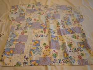 Simply Basic 921 Arel Workwear Size 2XL Womens Scrub Top White Purple Floral - Picture 1 of 4