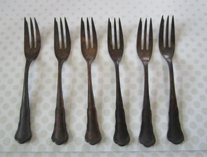 JUEGO 6 TENEDORES PASTELEROS Vintage MARTIN 90 PLATEADO 3 Puntas - Imagen 1 de 5