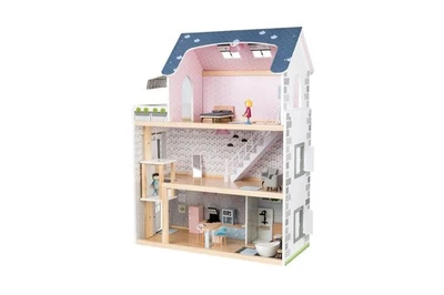 DELTA SPORT HANDELSKONTOR GMBH Playtive Holz Puppenhaus 28-teilig 64 x 80 x 31 cm NEU OVP BESCHÄDIGT