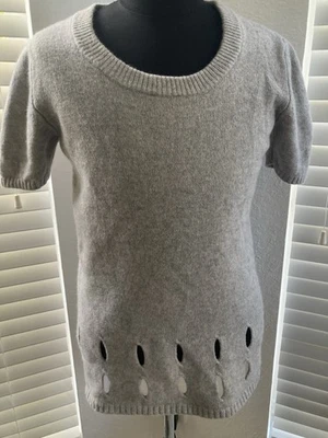 Sutton Studio Women Wool/Cashmere Blend Gray Short Sleeves Tunic/Top Sz M - Image 1 of 4