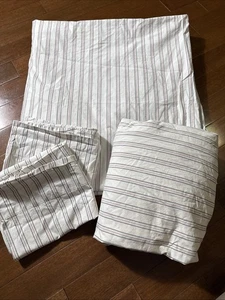 4pc Ralph Lauren Red & Blue Ticking Stripe  AMERICANA Queen Sheet Set Cotton - Picture 1 of 6