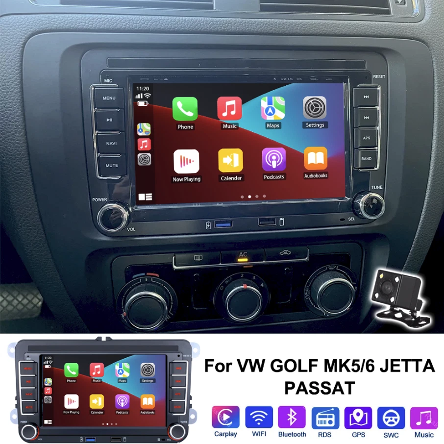 REAKOSOUND For VW GOLF MK5 MK6 7" Fit Apple Carplay Car Stereo Radio Android 13 GPS Player