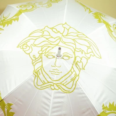 Versace Medusa Colección Limitada Fragancias 31" Paraguas Grande Blanco y Dorado Foto 1 de 4