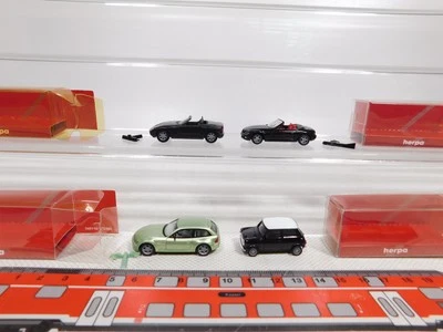 4X Herpa H0 1:87 BMW 021104 Mini Cooper 021937 032452 Z3 Z1 Mint+Box #DP365-0,5 - Immagine 1 di 4