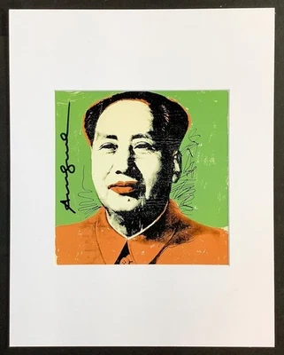 Marco de impresión mate de 11x14 pulgadas firmado a mano Andy Warhol - Mao listo Foto 1 de 4