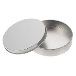  Empty Biscuit Tin Small Storage with Lid Cookie Holder Flat Round - Picture 1 of 12