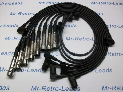 BLACK 8MM PERFORMANCE HT LEADS FITS MERCEDES 350 450 S420 S500 SL380 SL450 SL500 - Image 1 of 4