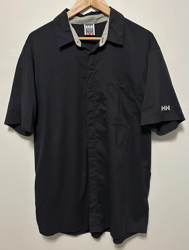 Рубашка Helly Hansen черная функциональная уличная на кнопке XXL для рыбалки охоты - Изображение 1 из 4