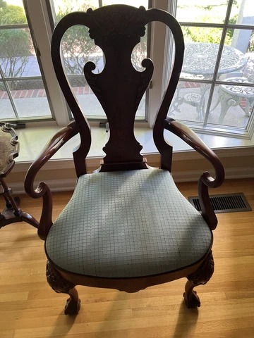 Set Of 2 BAKER Historic Charleston Collection Mahogany Queen Anne Side Chairs Cover