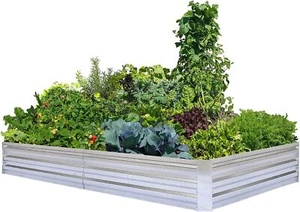 Raised Garden Beds for Vegetables Large Metal Planter Box Steel Kit Flower Herb - Picture 1 of 7