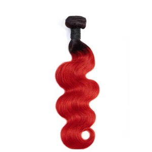 Brasiliano 100% Capelli Umani 1B/Rosso Ombra Colore Body Wave One Bundle 10-30 pollici - Foto 1 di 5