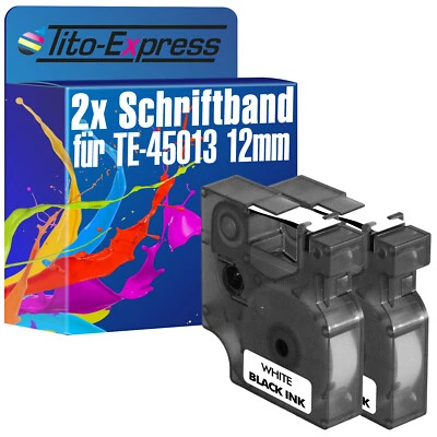 2x Schriftband für Dymo 45013 LabelManager 100 120P 150 160 200 450 500TS 350 - Bild 1 von 2